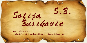 Sofija Bušiković vizit kartica